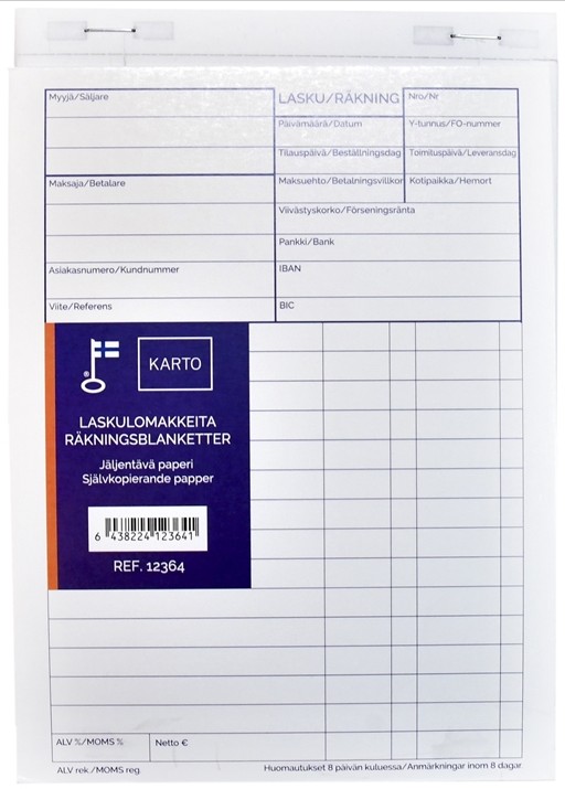 LASKULOMAKE A5/50 LEHTEÄ, JÄLJENTÄVÄ