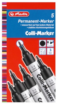 MERKINTÄTUSSI 1-4 MM 5 KPL MUSTA