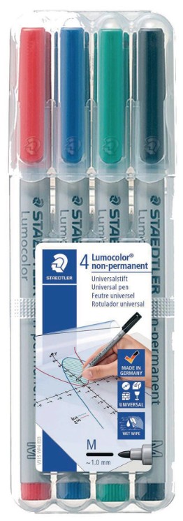MERKINTÄTUSSI 1 MM M VESILIUKOINEN 4 KPL STAEDTLER 315 WP4