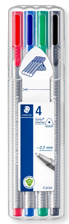 KUITUKÄRKIKYNÄ 0,3 MM 4 VÄRIÄ TRIPLUS STAEDTLER - Image 2