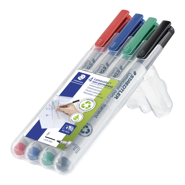 MERKINTÄTUSSI 0,6 MM F VESILIUKOINEN 4KPL STAEDTLER 316 WP4