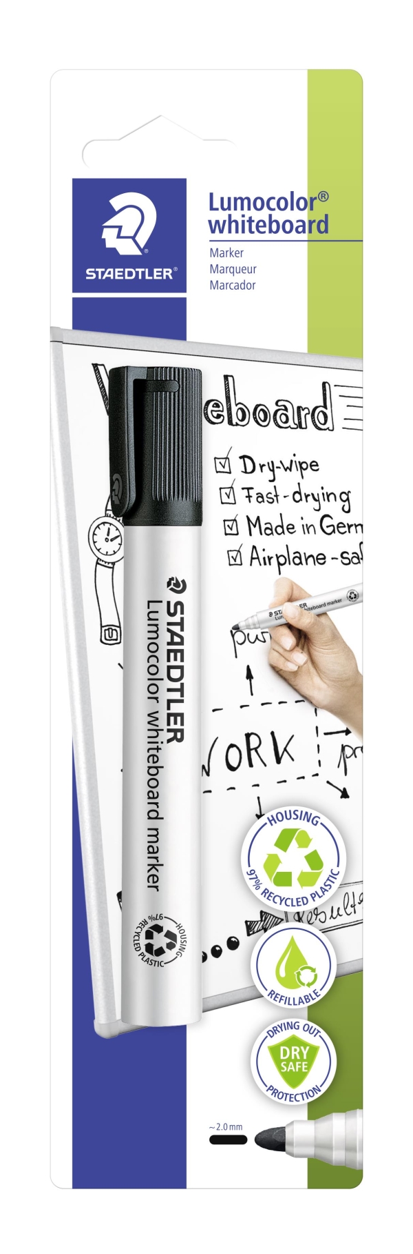 VALKOTAULUTUSSI 2 MM MUSTA PYÖREÄ KÄRKI 351-9 STAEDTLER