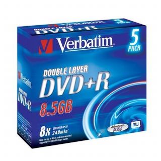 DVD+R 1 KPL DOUBLE LAYER 8X, BRANDED MATT SILVER