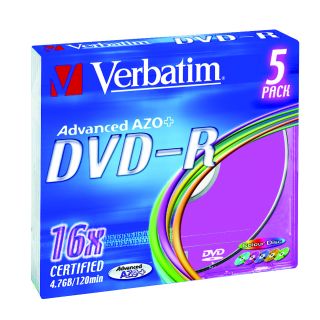 DVD-R COLOURS 5 KPL 4,7 GB 16X VERBATIM