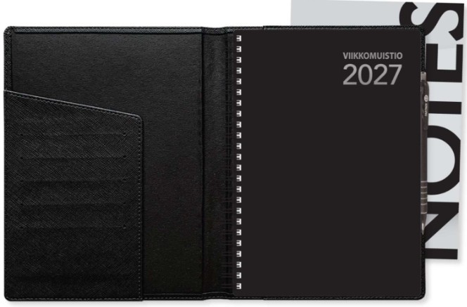 VIIKKOMUISTIO PLUS A5 MUSTA 2027 (2217) - Image 3