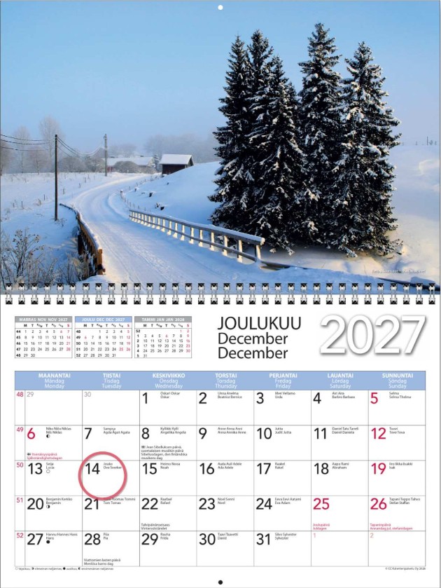 SEINÄKALENTERI SUOMALAISIA MAISEMIA 2027 (5607) - Image 2