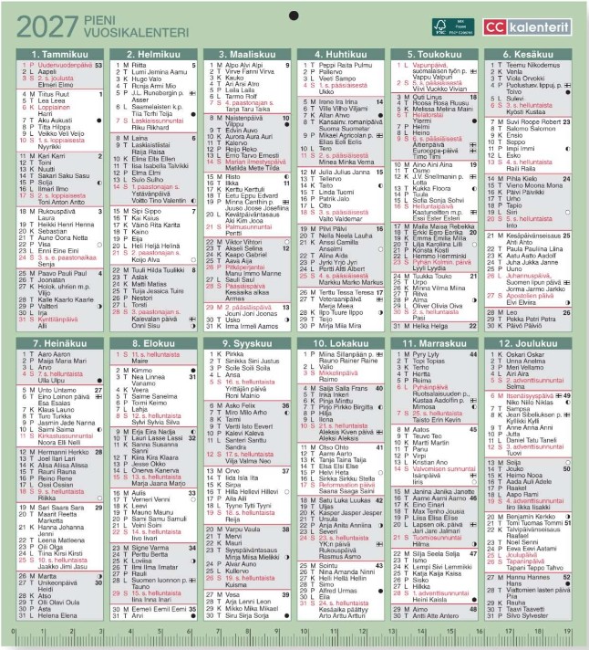 PIENI VUOSIKALENTERI 2027 (6207)