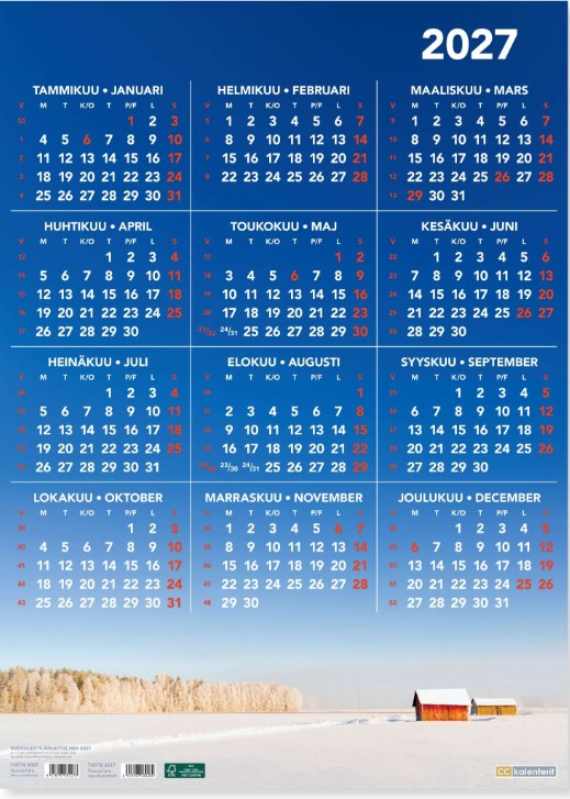 VUOSIJULISTE / ÅRSAFFICHEN / YEAR PLANNER 2027 (6507)