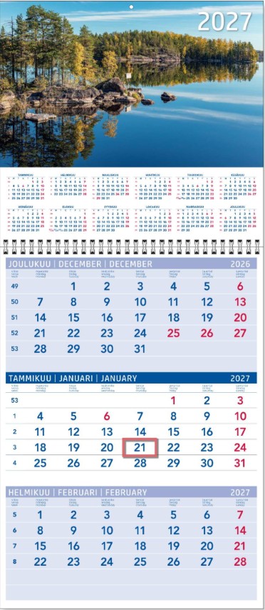 SEINÄKALENTERI TRIPLANNER PIENI 2027 (5117)