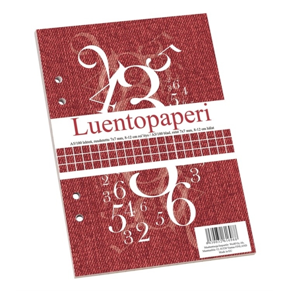 Luentopaperi A5/100 7x7mm 8-12 reijitys