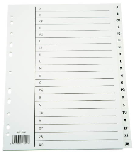KANSIOREKISTERI PP A4 A-Ö MUOVIA