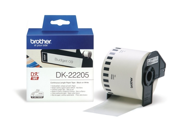 BROTHER QL-SARJA TARRARULLA 62MMx30,5M VALK/MUSTA PAPERI (DK22205)