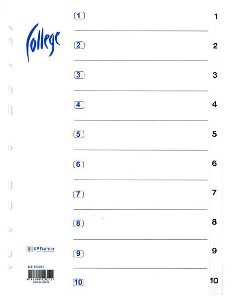 KANSIOREKISTERI 1-10 KARTONKI