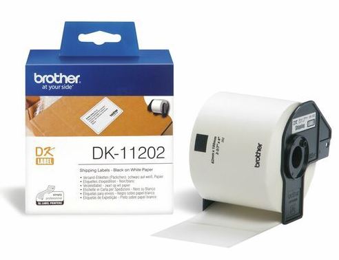BROTHER QL-SARJA, 62 x 100MM,300/RULLA MAKSI OSOITETARRARLL, VALK/MUSTA (DK11202)