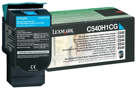 Lexmark C54x/X54x cyan 2 000 s., palautuskasetti (C540H1CG)