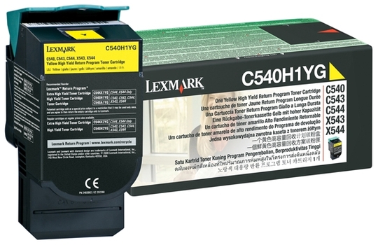Lexmark C54x/X54x keltainen 2 000 s., palautuskasetti (C540H1YG)