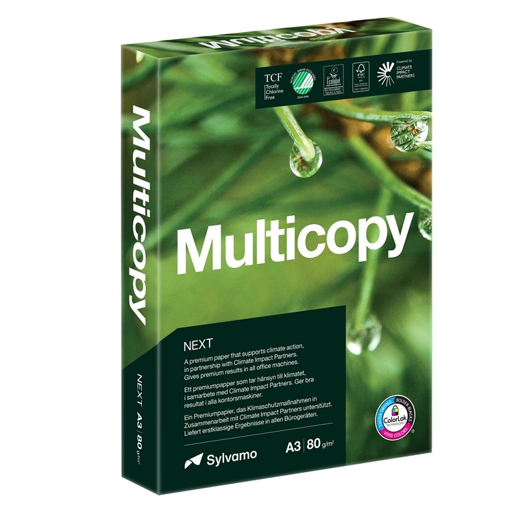Kopiopaperi A3/80 g Multicopy Next, 500 arkkia FSC