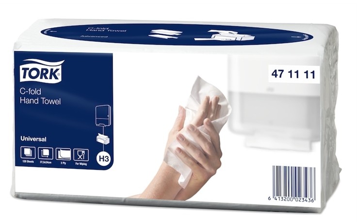 KÄSIPYYHE TORK UNIVERSAL 2400 arkkia, 2-KRS, C-TAITTO (471111)