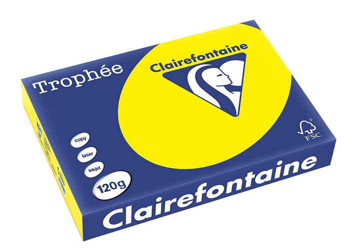 Kopiopaperi A4 120g 250 arkkia, keltainen, Trophee 1292