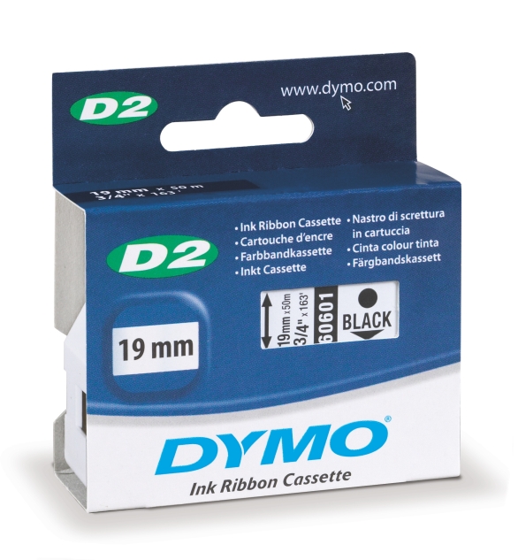 DYMO NAUHAKASETTI D2 19MMX50M MUSTA NAUHA 60601 (GE) (L)