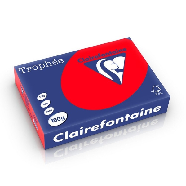 Kopiopaperi A4 160g 250 arkkia syvänpunainen Trophee 1004