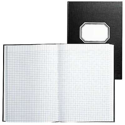 KONTTORIKIRJA B5 RUUTU 7X7 MM SIDOTTU MUSTA 288 SIVUA
