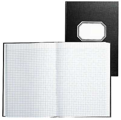KONTTORIKIRJA A4 RUUTU 7X7 MM SIDOTTU MUSTA 288 SIVUA