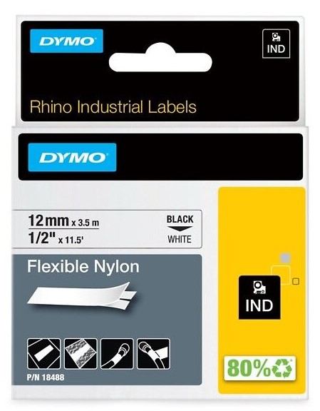 Rhino tarranauha 12mm/3,5m musta/valkoinen S0718100/18488