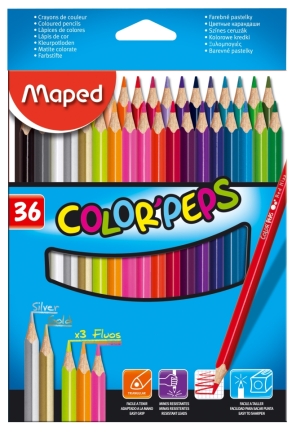 PUUVÄRIT 36 KPL MAPED (SIS. KULTA,HOPEA,NEONVÄRIT)