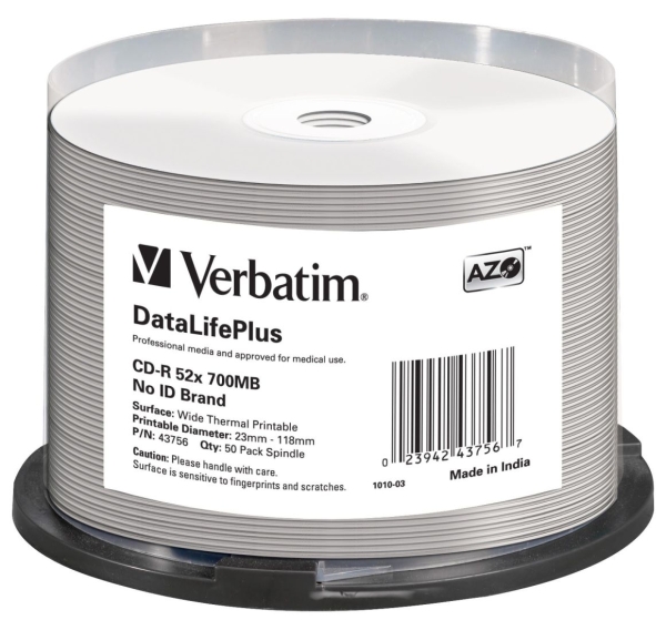 CD-R 50 KPL TORNI PROFESSIONAL WIDE THERMAL NO-ID PRINTABLE, 52X 700 MB