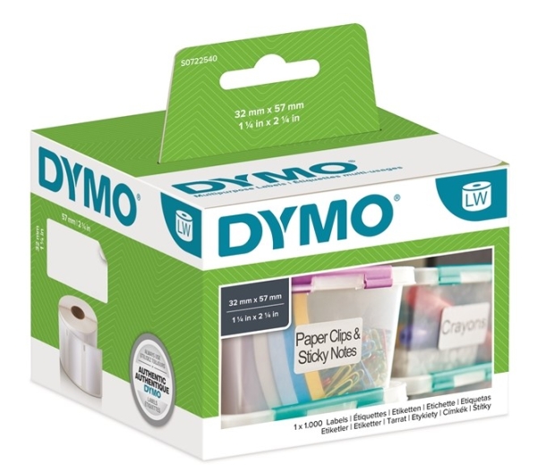 DYMO YLEISTARRA LW 57X32MM VALKOINEN (1X1000KPL)