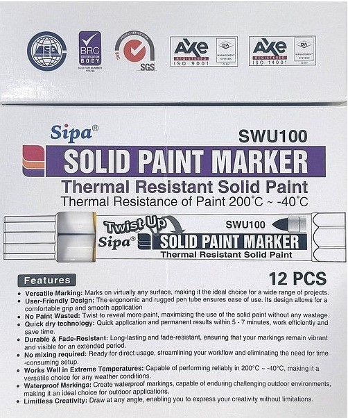 Maalikynä musta Sipa Solid Paint Marker - Image 3