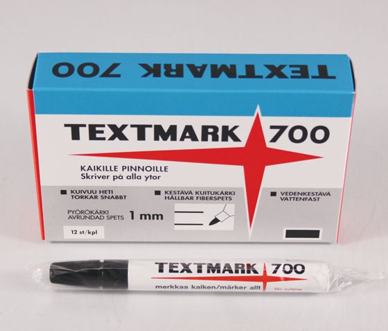 MERKINTÄTUSSI 1 MM SPRIILIUKOINEN MUSTA TEXTMARK 700