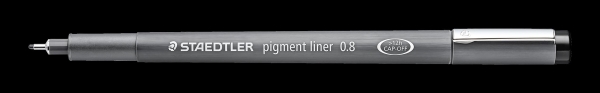 KUITUKÄRKIKYNÄ 0,8 MM MUSTA PIGMENT LINER 308 08-9 STAEDTLER