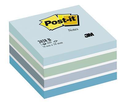 Viestilappukuutio 76x76mm, sininen pastelli, 3M Post-it