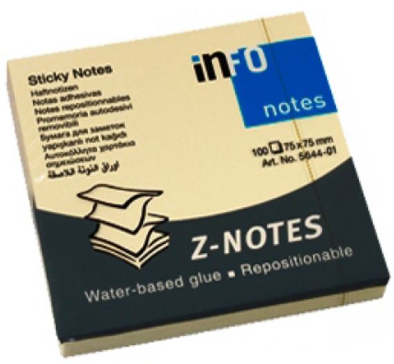 VIESTILAPPU 75X75 MM 100 KPL Z-NOTES KELTAINEN FSC