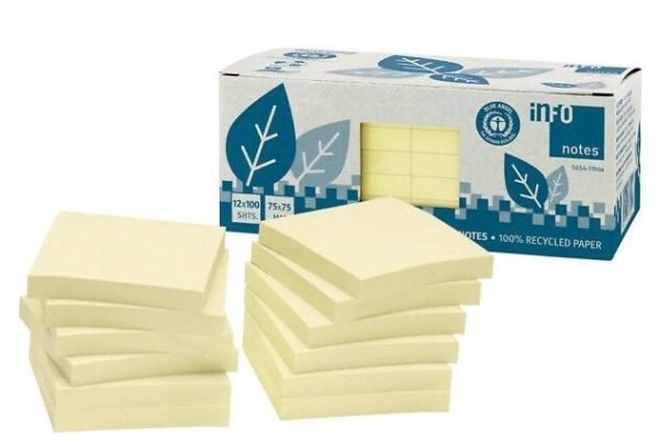 VIESTILAPPU 75X75 MM 12×100 KPL KELTAINEN FSC ECO