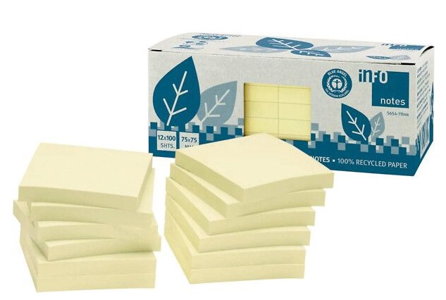 VIESTILAPPU 75X75 MM 12x100 KPL KELTAINEN FSC ECO