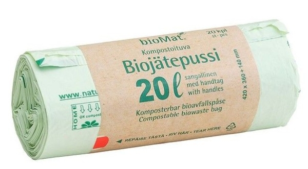 Biojätepussi 20L, 420×500 mm, 20pss/rulla