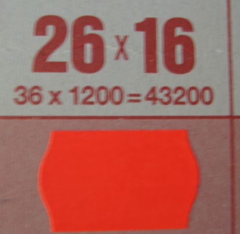 Hinnoitteluetiketti 26X16 mm FL punainen L2