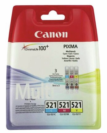 Canon CLI-521 multipack mustepatruuna sis.CMY