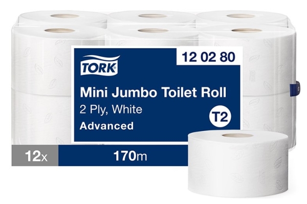 Wc- paperi Tork Advanced Mini Jumbo T2, 12rll (120280)