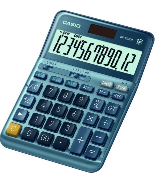 Pöytälaskin Casio DF-120EM iso 12 numeroa.