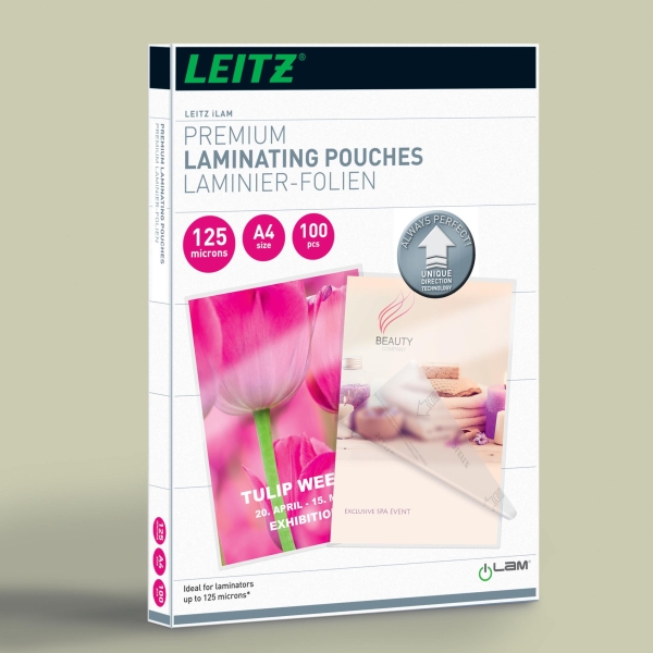 Laminointitasku A4 /100 kpl, 125 mic, kirkas, Leitz