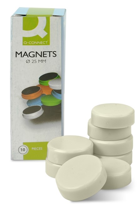 Magneetti 25mm valkoinen. 10 kpl/pak,
