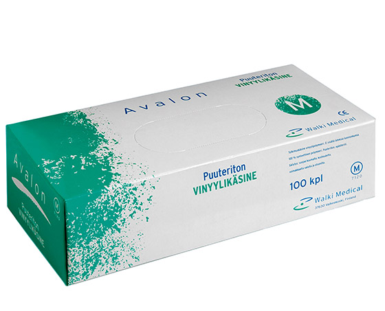 Vinyylikäsine Classic XL Abena puuteriton, 100 kpl