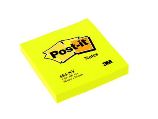 Viestilappu keltainen 76x76mm, 3M Post-it 654-CY