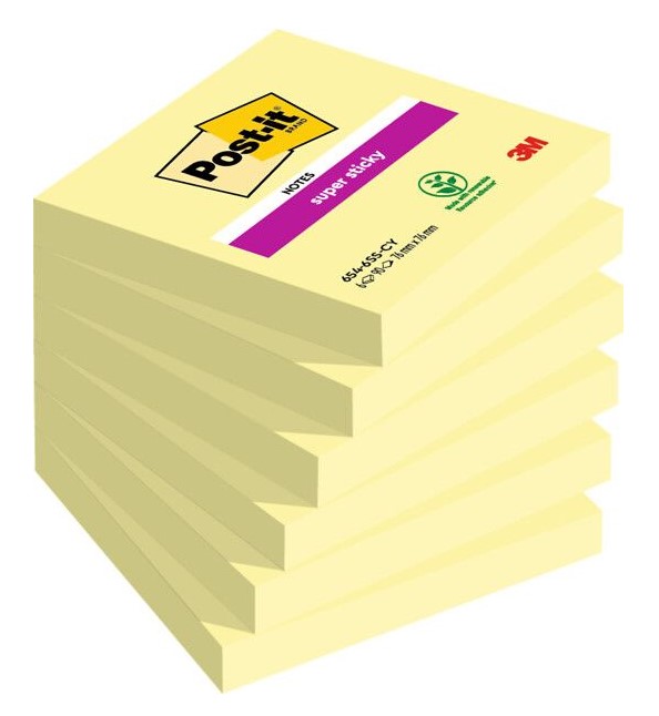 Viestilappu 76×76, 6x90kpl SuperSticky, keltain. 3M Post-it