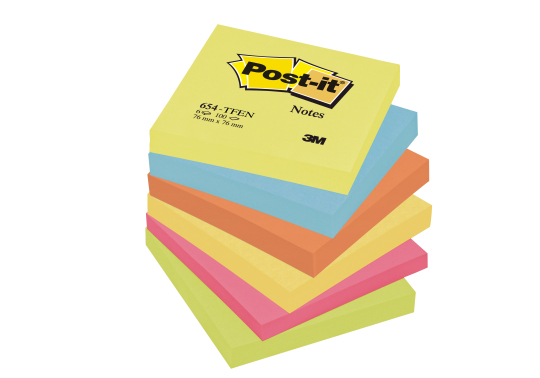 Viestilappu Energetic, 76x76mm, 6×100 kpl, 3M Post-it 654