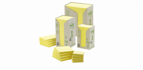 Viestilappu, keltainen, 76×127 mm, 655 16/pakkaus, eko 3M Post-it